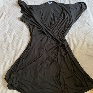 White Birch 1X Black Wrap Dress GUC